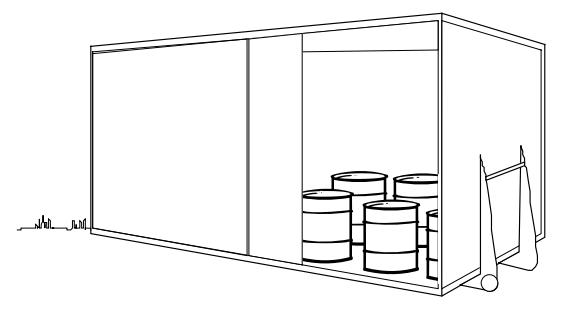 Billede af, hvordan det står i container